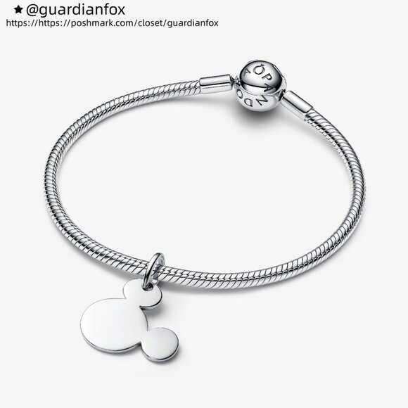 Pandora Disney Mickey Mouse Engravable Dangle Charm - Picture 4 of 8